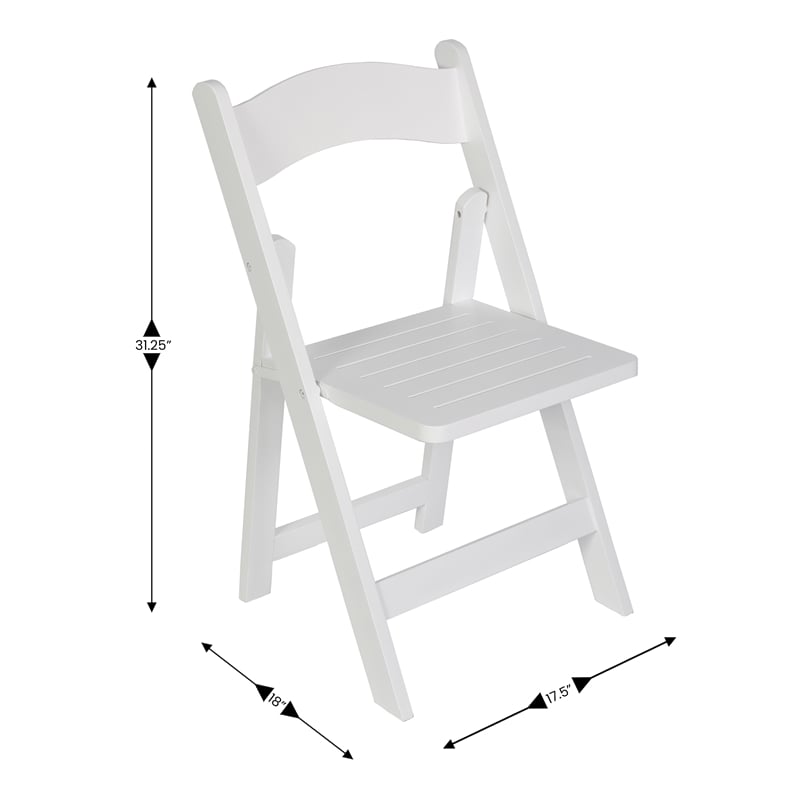 Scranton & Co Solid Beechwood Folding Dining Chair in White Finish