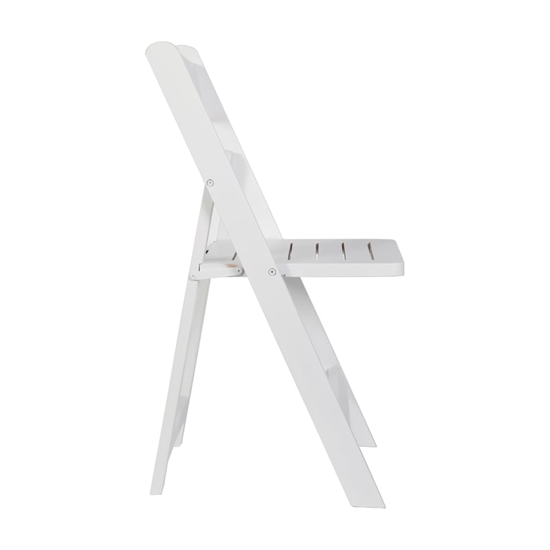 Scranton & Co Solid Beechwood Folding Dining Chair in White Finish