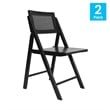 Scranton & Co Set of 2 Cane Rattan Folding Chairs in Black Finish