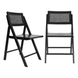 Scranton & Co Set of 2 Cane Rattan Folding Chairs in Black Finish