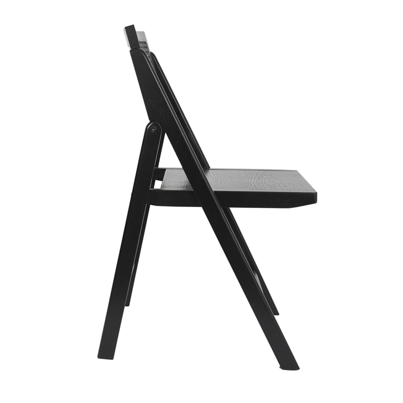 Scranton & Co Set of 2 Cane Rattan Folding Chairs in Black Finish