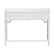 Scranton & Co Rattan Writing Desk with Two Drawers and Chippendale Sides