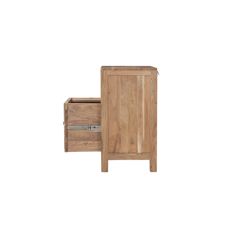 Scranton & Co 1-Drawer Solid Wood Filing Cabinet with Tree Slice Detail