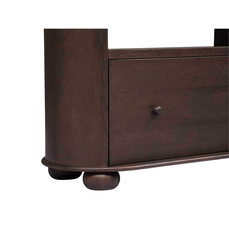 Scranton & Co 1-Drawer Solid Oak Bookcase in Appalachian Brown