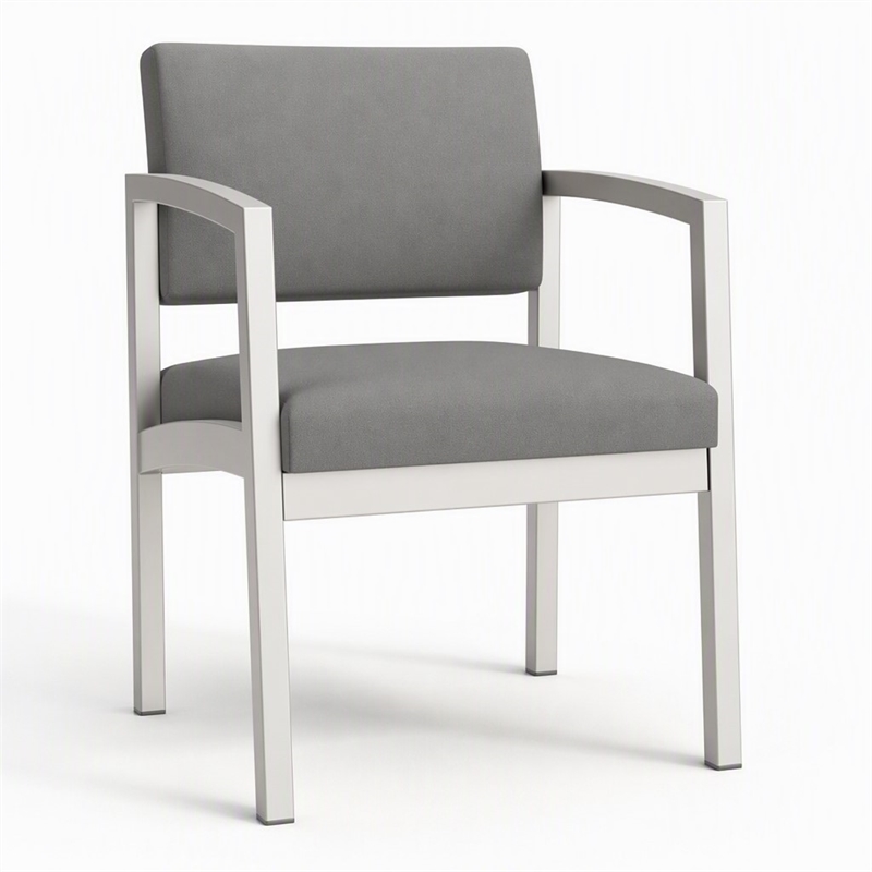 Scranton & Co Guest Chair with Steel Frame and Light Gray Upholstery