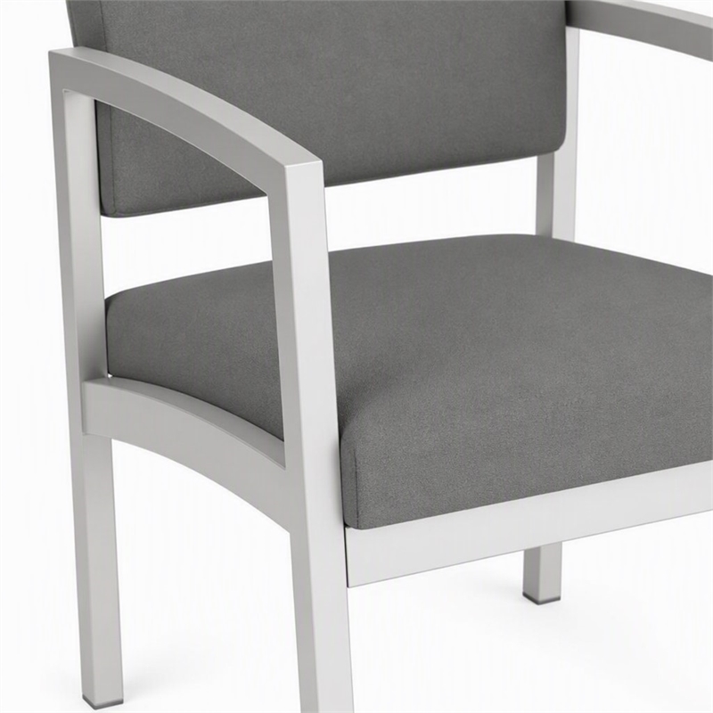 Scranton & Co Guest Chair with Steel Frame and Light Gray Upholstery