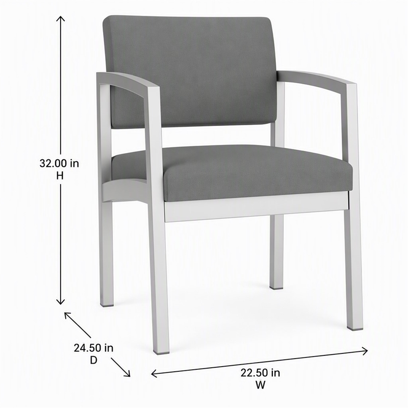 Scranton & Co Guest Chair with Steel Frame and Light Gray Upholstery
