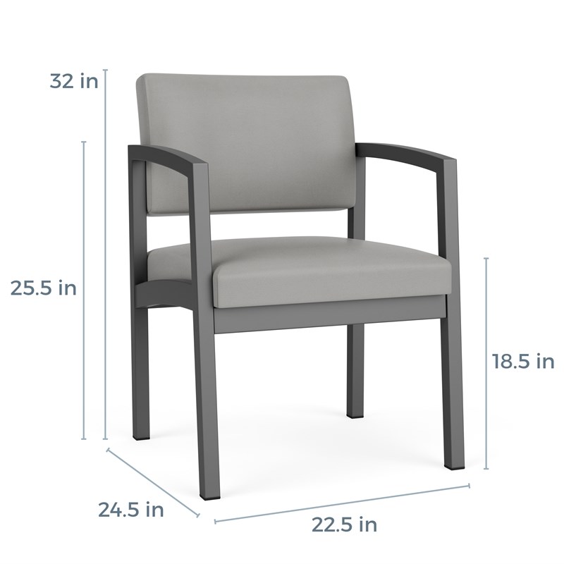Scranton & Co Guest Chair with Steel Frame and Light Gray Upholstery