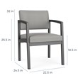 Scranton & Co Guest Chair with Steel Frame and Light Gray Upholstery