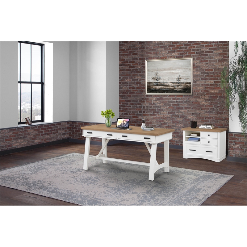 Scranton & Co 3-Drawer Lateral White Wood Filing Cabinet