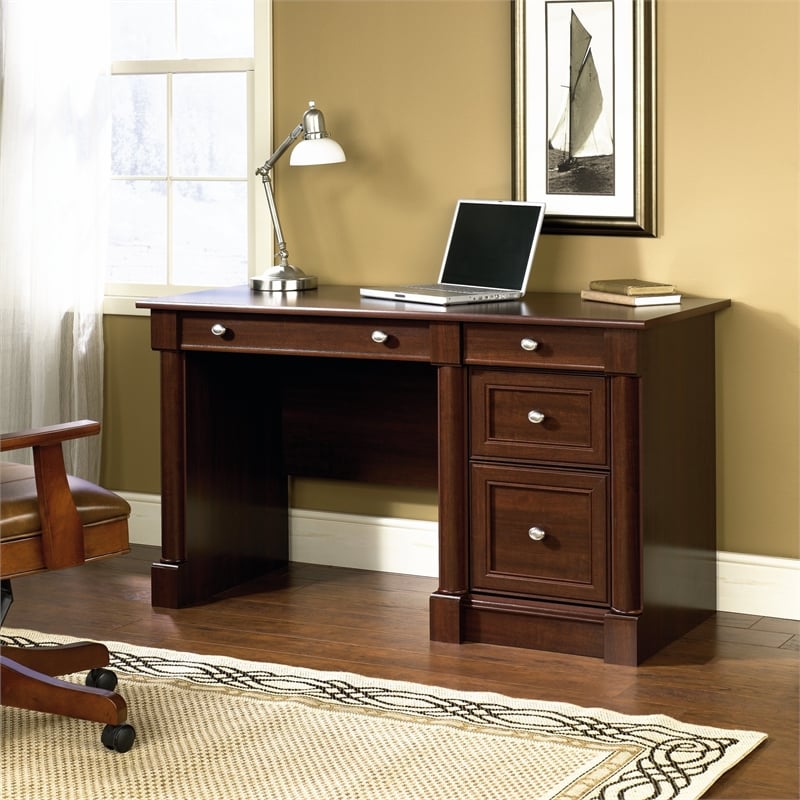 Scranton & Co 3-Drawer Engineered Wood Computer Desk in Select Cherry