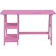 Scranton & Co Trestle Desk with Shelves in Pink Wood Finish