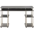 Scranton & Co Writing Desk with Shelves in Charcoal Gray Wood Finish