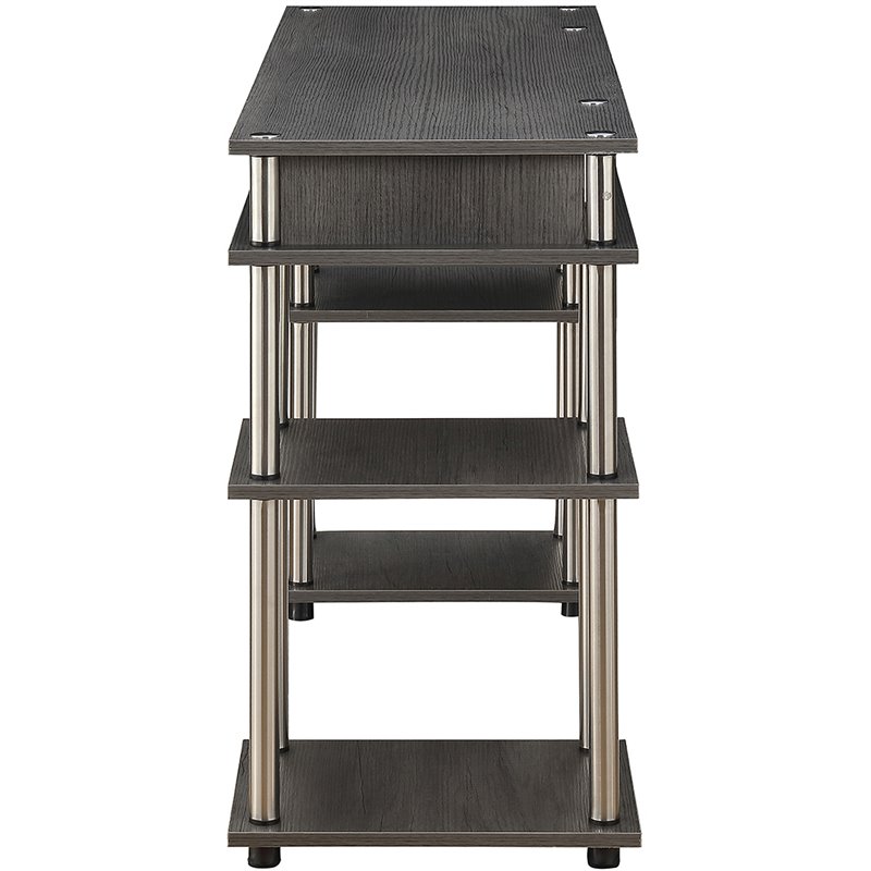 Scranton & Co Writing Desk with Shelves in Charcoal Gray Wood Finish