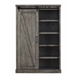 Scranton & Co 8-Shelf Wood Bookcase with Sliding Door in Gray