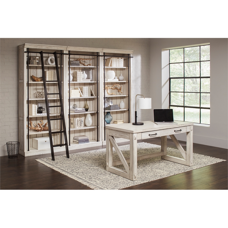 Scranton & Co 5-Shelf Farmhouse Wood Bookcase in White