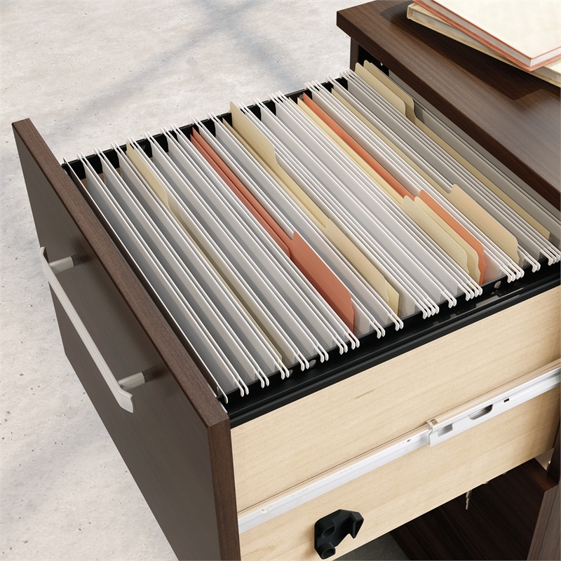 Scranton & Co 2-Drawer Mobile Filing Cabinet with Lock in Noble Elm