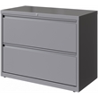 Scranton & Co Set of 4 36-Inch 2-Drawer Metal Lateral File Cabinet Silver