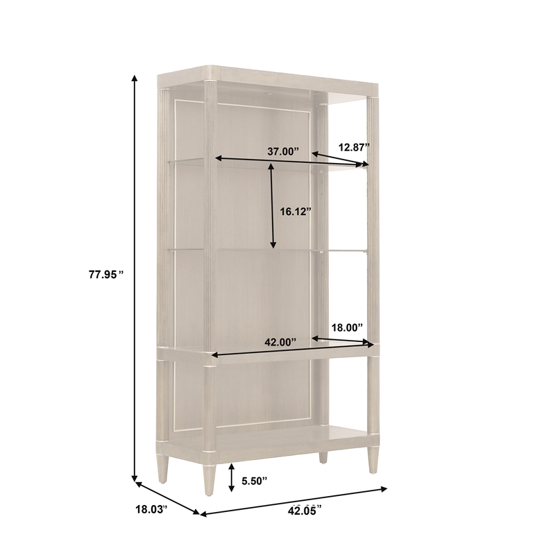 Scranton & Co Open Shelf Etagere in Piano Brown with Glass Shelves