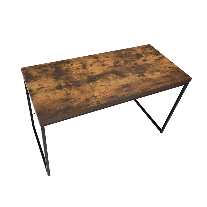 Scranton & Co Rectangular Wood Top Home Office Desk in Weathered Oak