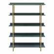 Scranton & Co Contemporary 5-Tier Bookshelf in Antique Blue with Steel Frame