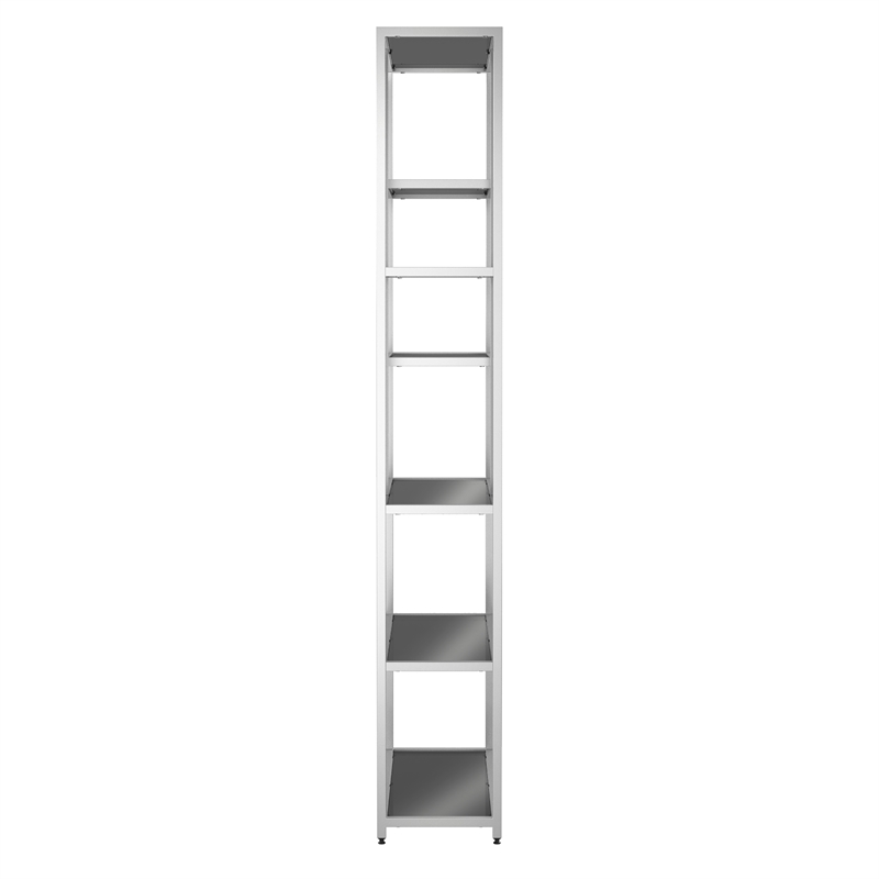 Scranton & Co Contemporary Metal 7-Shelf Bookcase in Chrome Finish