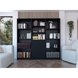 Scranton & Co Munds 3 Piece Living Room Set in Black Engineered Wood