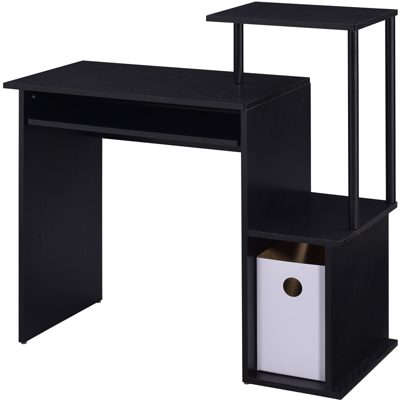 Scranton & Co Rectangle Top Computer Desk with Black Wood Finish