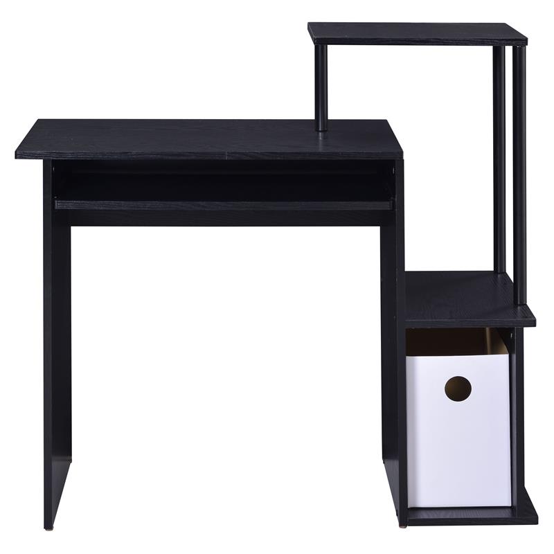 Scranton & Co Rectangle Top Computer Desk with Black Wood Finish