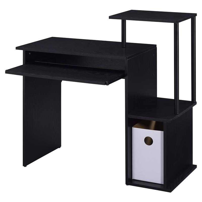 Scranton & Co Rectangle Top Computer Desk with Black Wood Finish