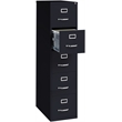 Scranton & Co 26.5 in Deep 5-Drawer Vertical File Cabinet in Black