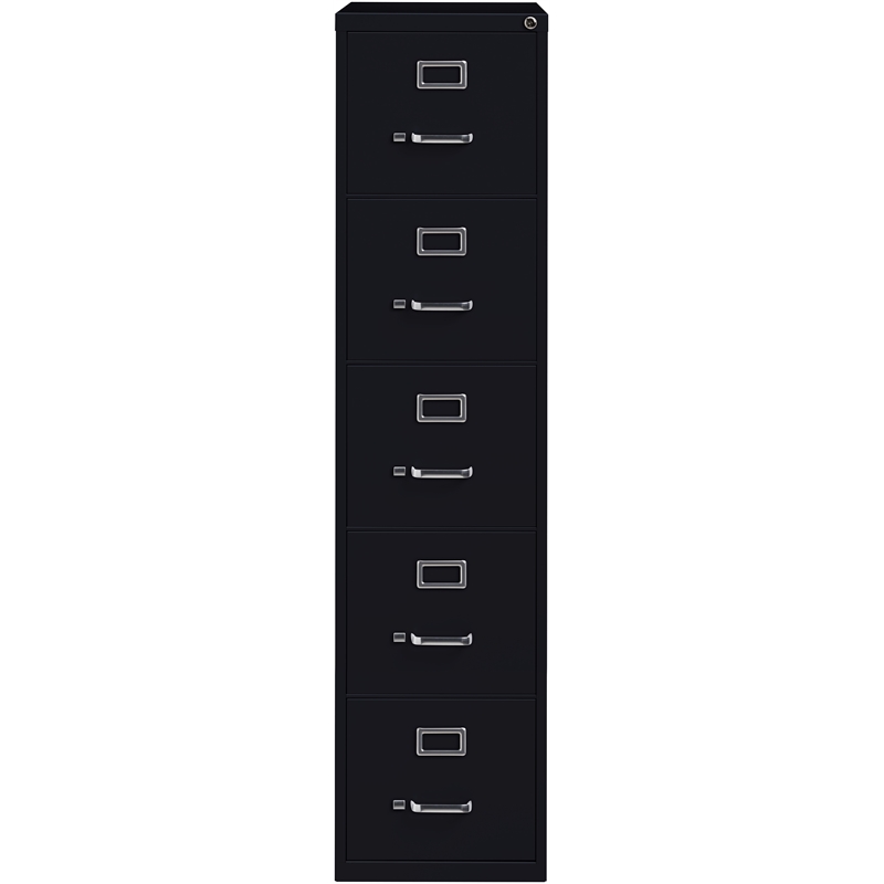 Scranton & Co 26.5 in Deep 5-Drawer Vertical File Cabinet in Black