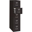 Scranton & Co 26.5 in Deep 5-Drawer Vertical File Cabinet in Black