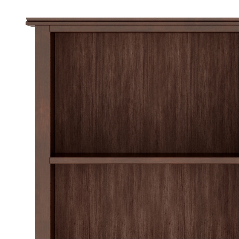 Scranton & Co 72x26 in 5-Shelf Bookcase in Solid Russet Brown Wood
