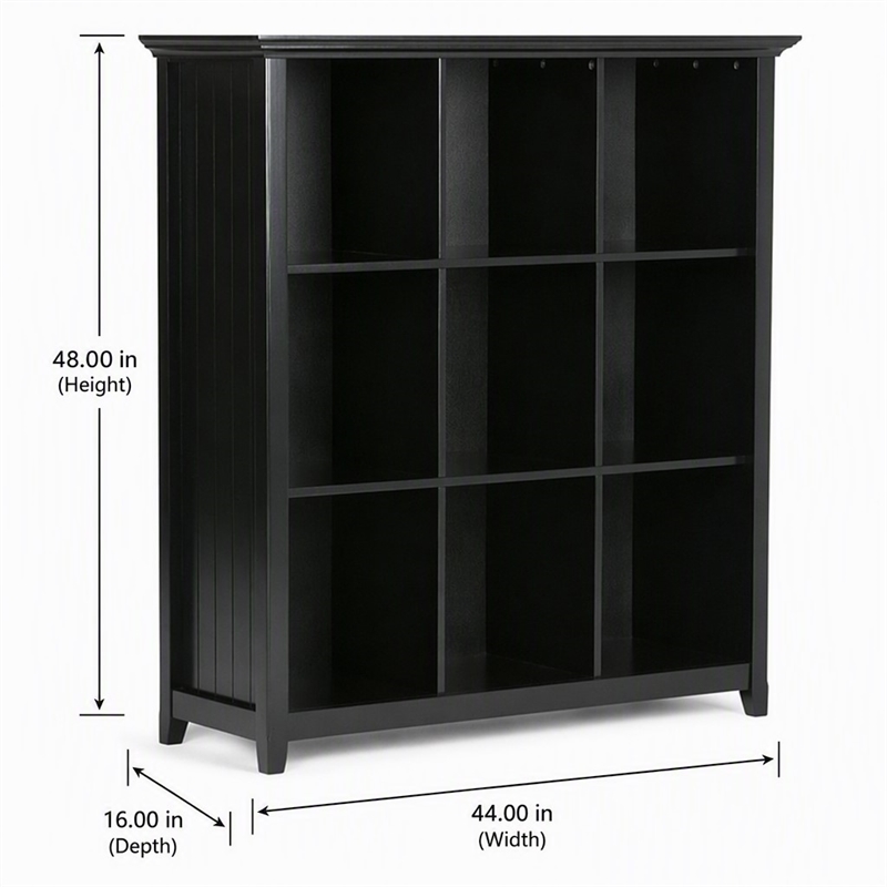 Scranton & Co 9 Cube Wood Bookcase Storage Unit in Black Finish
