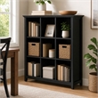 Scranton & Co 9 Cube Wood Bookcase Storage Unit in Black Finish