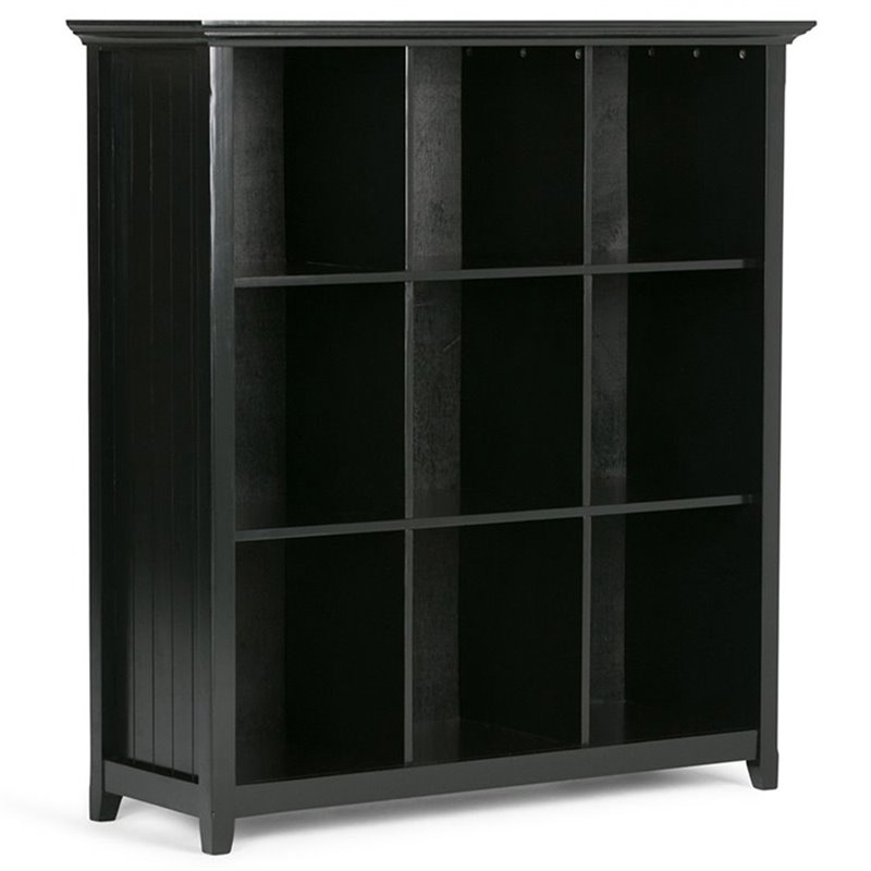 Scranton & Co 9 Cube Wood Bookcase Storage Unit in Black Finish
