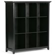 Scranton & Co 9 Cube Wood Bookcase Storage Unit in Black Finish