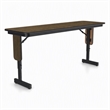 Scranton & Co 18x60 Adjustable Height Folding Seminar Table in Walnut Finish