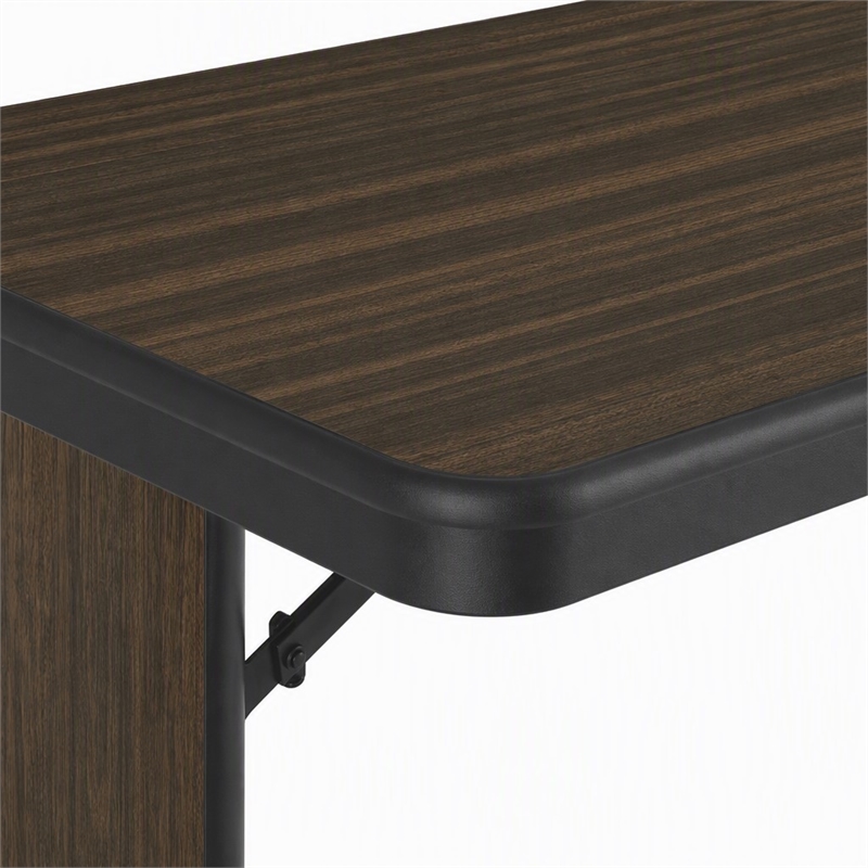 Scranton & Co 18x60 Adjustable Height Folding Seminar Table in Walnut Finish