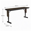 Scranton & Co 18x60 Adjustable Height Folding Seminar Table in Walnut Finish