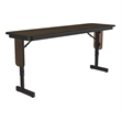 Scranton & Co 18x60 Adjustable Height Folding Seminar Table in Walnut Finish