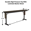 Scranton & Co 18x72 Adjustable Height Folding Seminar Table in Walnut Finish