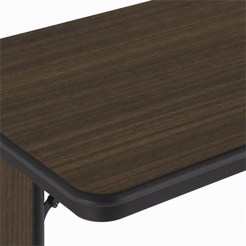 Scranton & Co 18x72 Adjustable Height Folding Seminar Table in Walnut Finish