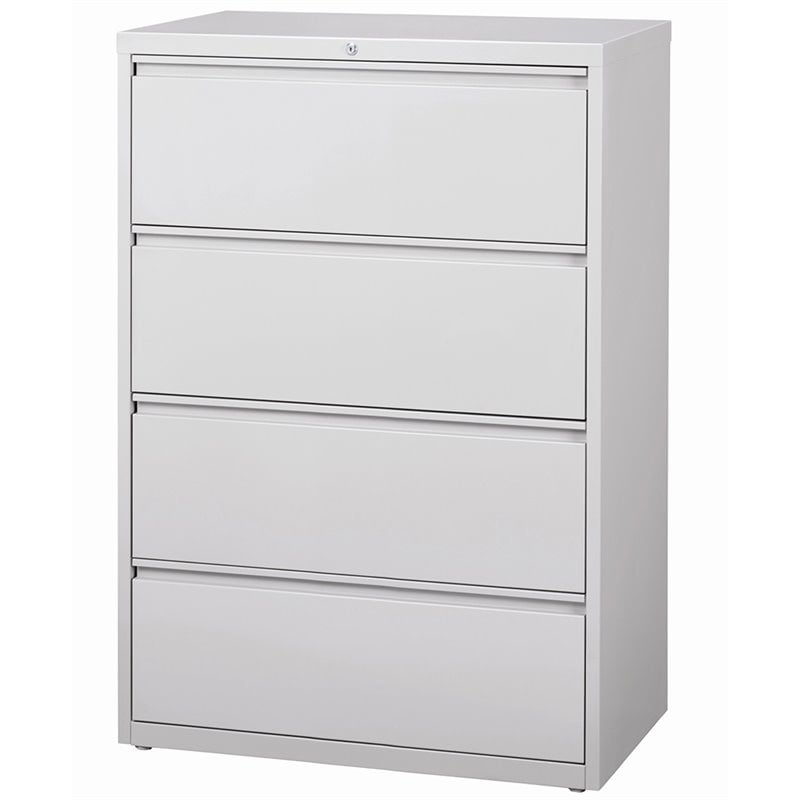 Scranton & Co 36-in Metal 4 Drawer Lateral File Cabinet Light Gray