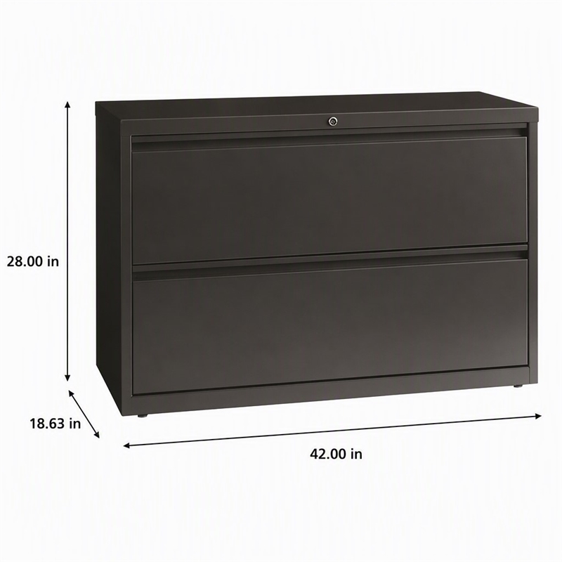 Scranton & Co 42-in Metal 2 Drawer Lateral File Cabinet Charcoal
