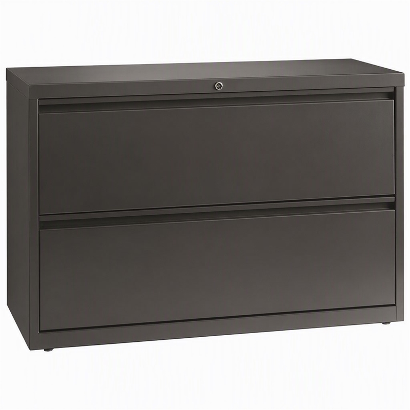Scranton & Co 42-in Metal 2 Drawer Lateral File Cabinet Charcoal
