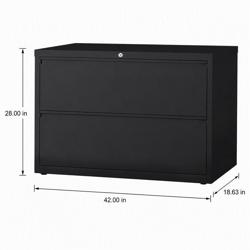 Scranton & Co 42-in Metal 2 Drawer Lateral File Cabinet Black