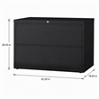 Scranton & Co 42-in Metal 2 Drawer Lateral File Cabinet Black