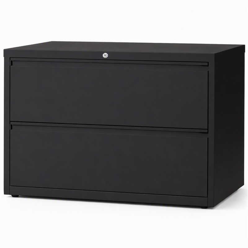 Scranton & Co 42-in Metal 2 Drawer Lateral File Cabinet Black